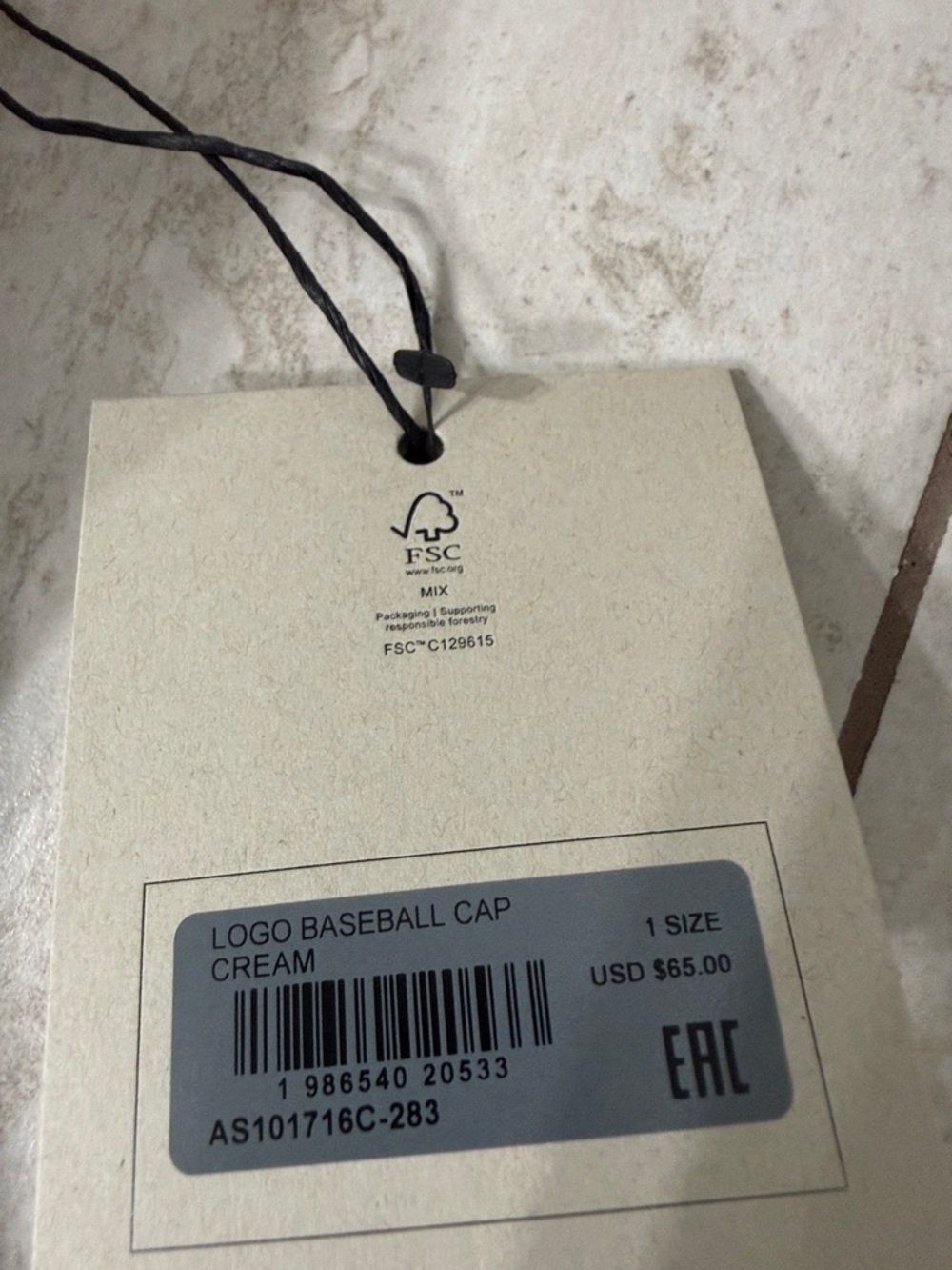 All Saints Cream Hat with Black Logo…silver snap back ..nwt .. authentic .unisex - Picture 4 of 8